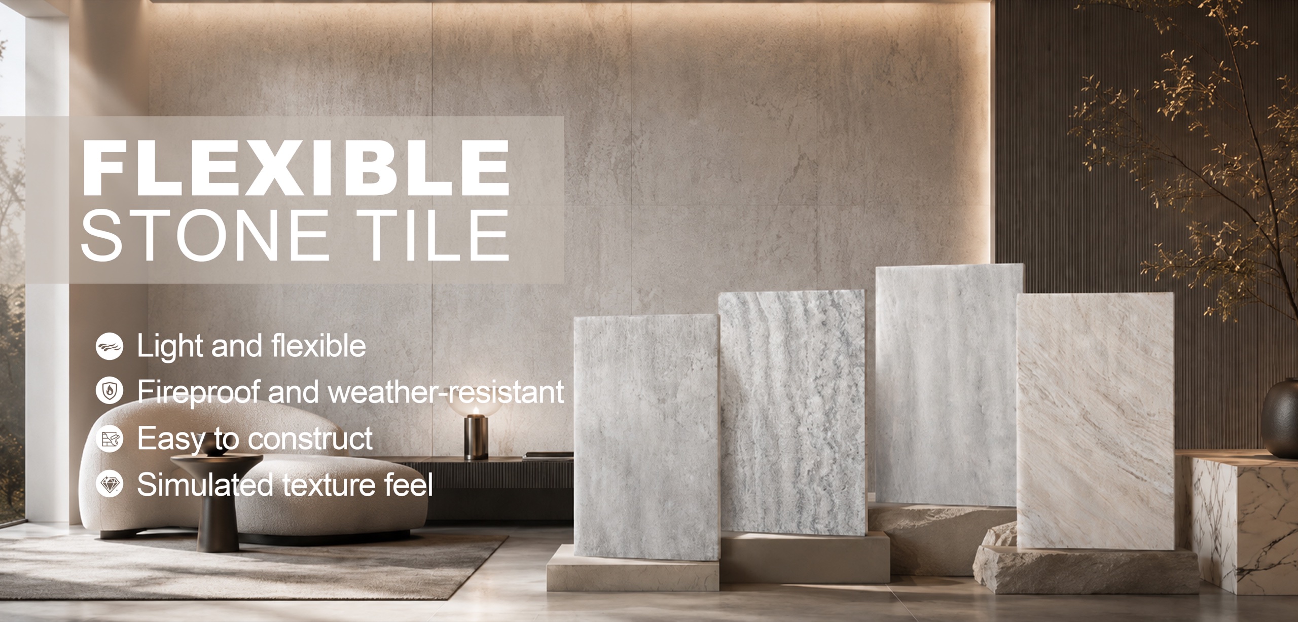 THINGOO flexible soft stone architectural surface