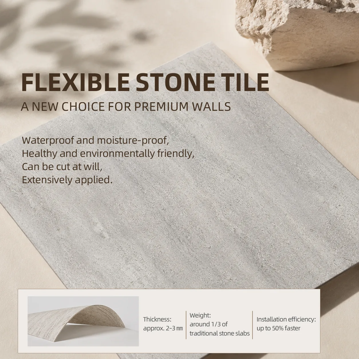 Sengu flexible stone architectural surface detail